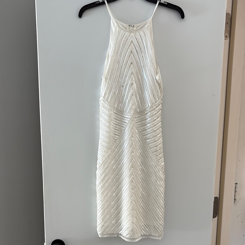 Elegant White Sequin Dress